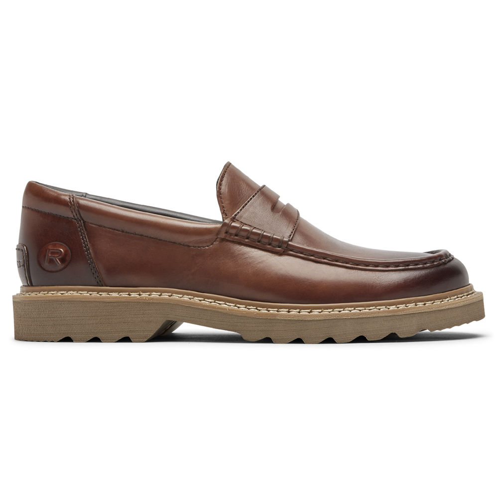 Rockport Mens Slip-On Brown - Peirson Penny Keeper - UK 165-ORGZHQ